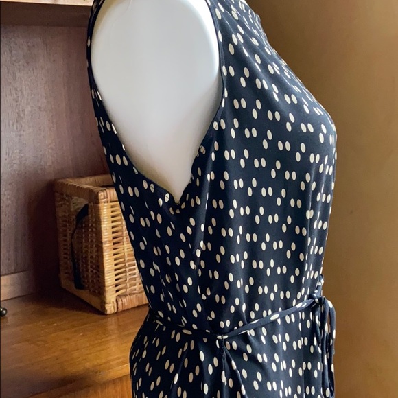 XL MERONA STRETCH JERSEY DRESS BLACK AND TAN DOT - Picture 6 of 13